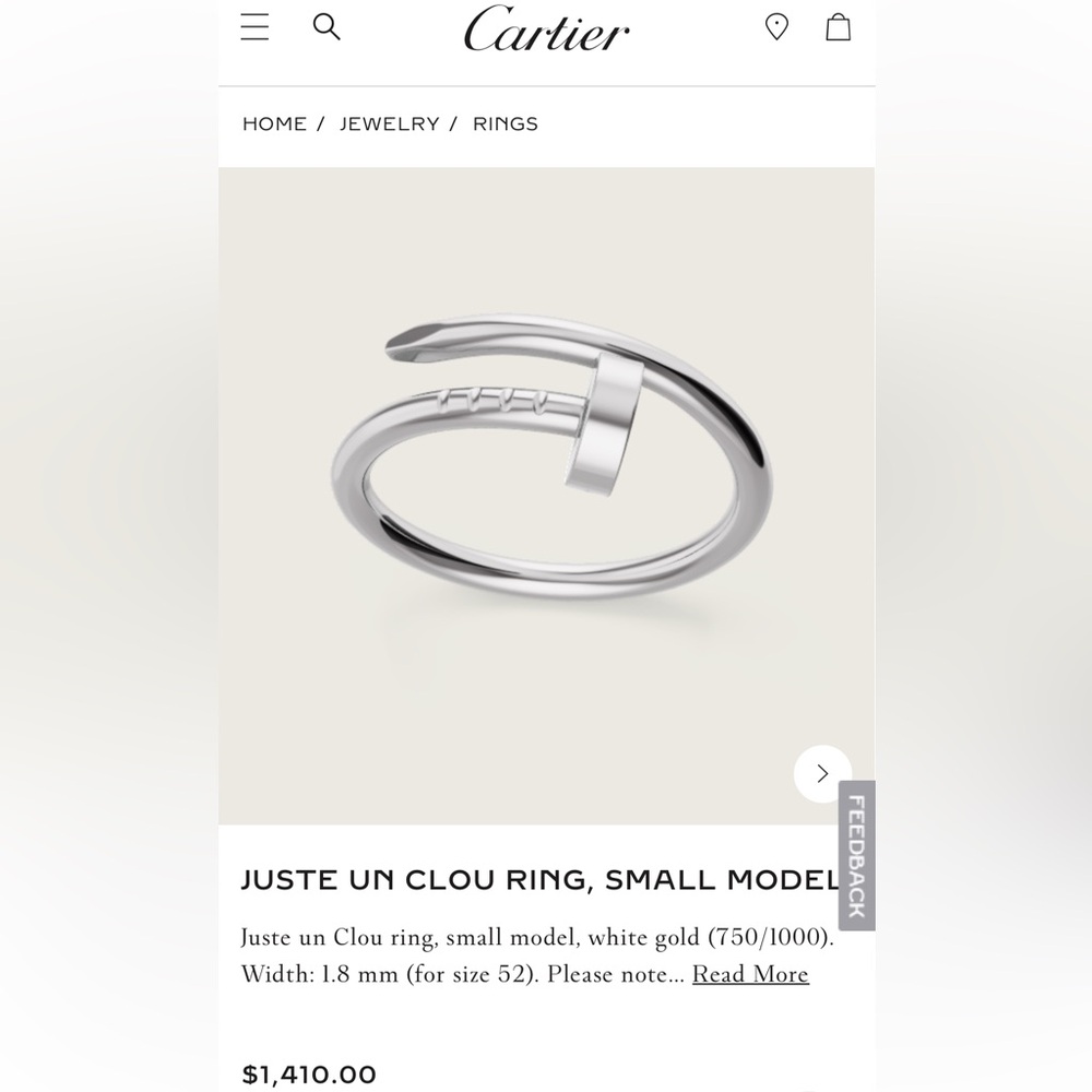 Authentic Cartier Juste Un Clou ring